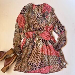 NWT Zara Colorful Boho Paisley Print Dress